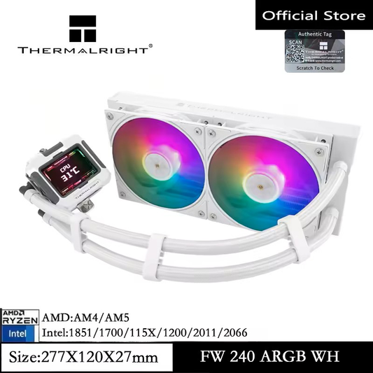 Thermalright FW360 ARGB CPU Liquid Cooler 2.4 Inch IPS 3*PWM Fan Water cooled radiator Controlled Pump 3300RPM for AMD AM4/AM5 Intel 1150/1156/1200/1700/2011(FROZEN WARFRAME)